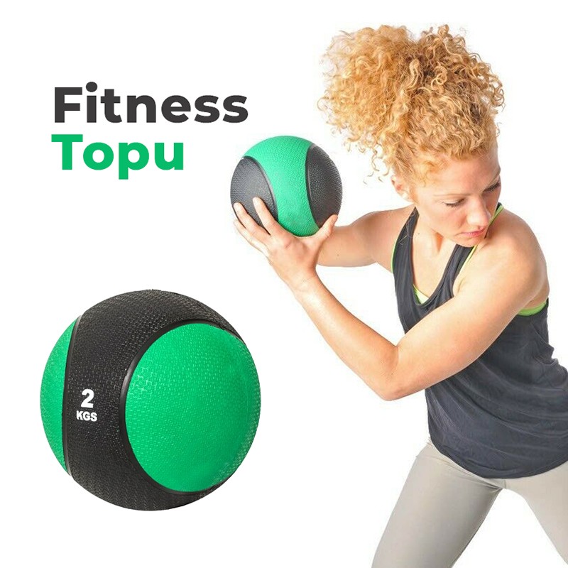 Fitness Topu 2Kq Rezin Tibb Topu Bel Qarın Reabilitasiyası Təlimi Üçün Fitness Topu